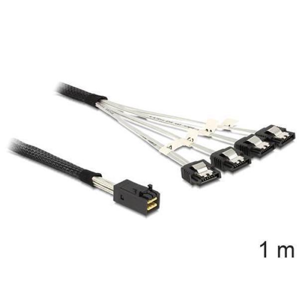 Mini SAS SFF-8643 auf 4x SATA 7pin Splitter Kabel Festplatten Datenkabel 1m